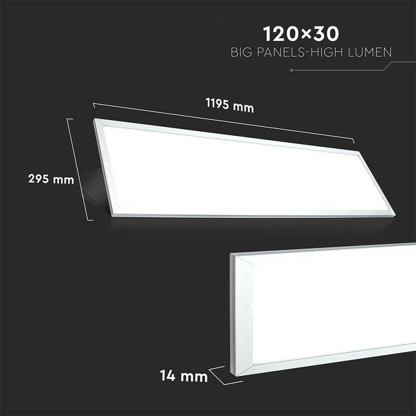 LED-Panel mit Abmessungen 120 x 30 Zentimeter und hoher Leuchtkraft
