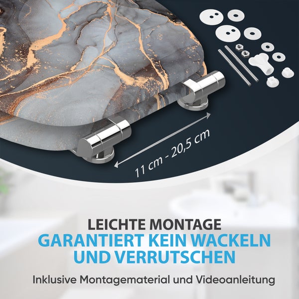 WC-Sitz mit Absenkautomatik Marmor Abstrakt
