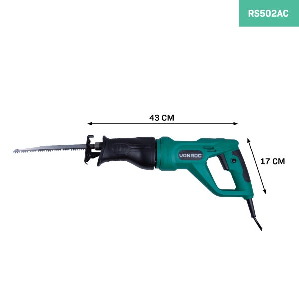 VONROC Säbelsäge Universalsäge Elektrisch 900W - Elektro Fuchschwanz für Metall und Holz - inkl. 3 Sägeblätter