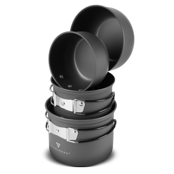 Stapelbares Camping Kochgeschirr Set aus Aluminium von Stahlwerk