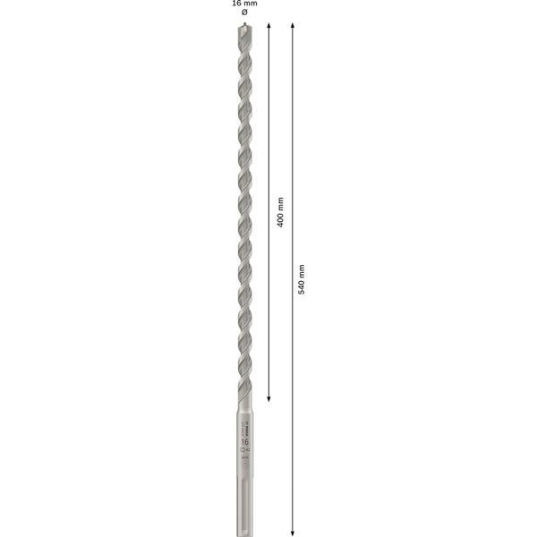 Steinbohrer mit 16 Millimeter Durchmesser und 540 Millimeter Länge