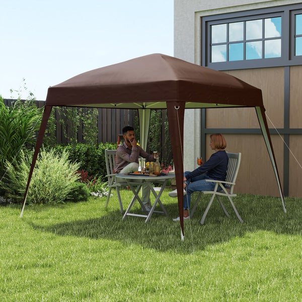 Outsunny Ersatzdach für Pavillon 3x3 m, Wasserabweisend stabil Winterfest Pavillondach für Faltpavillon Sturmfest Partyzelt Ersatzbezug Abdeckung mit Einzeldach Baldachin für Gartenpavillon Kaffee