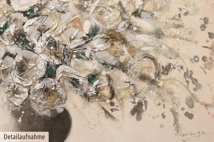 Handgemaltes Gemälde Acrylfarbe 120x60cm Schwarz