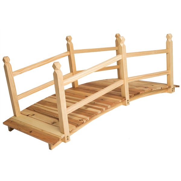 Gartenbrücke tectake Cantara aus Holz 137 x 58 x 58 cm