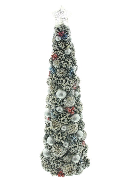 FRANK FLECHTWAREN | LED-Tanne Petit Sapin, 9,5 x 9,5 x 30,5 cm, POLYRESIN, KUNSTSTOFF