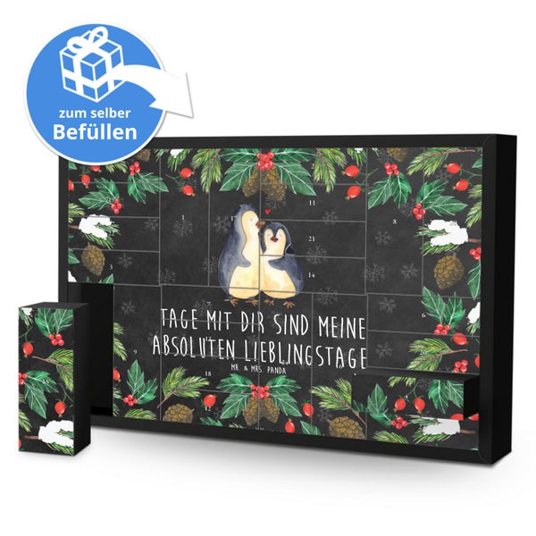 Mr. & Mrs. Panda Befüllbarer Adventskalender Pinguin umarmen - Schwarz