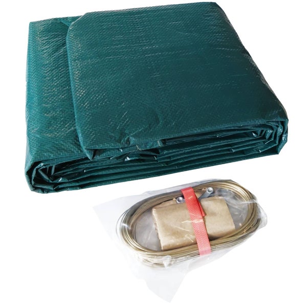 Abdeckplane für 800x420cm Acht-/Oval Pools und Schwimmbecken - 160<br />g/m² extra Winterschutz und Ganzjahresabdeckung