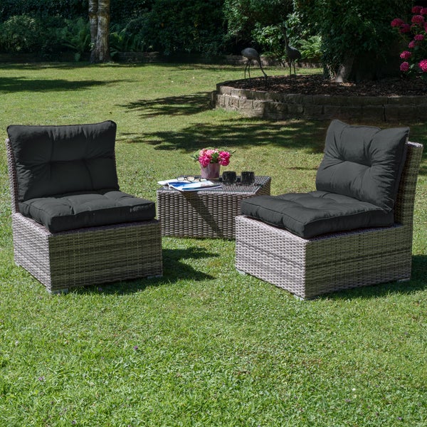Beautissu Xluna Loungekissen Sitz 60x60x10cm Graphitgrau