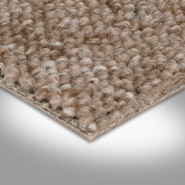 Auslegware Teppichboden braun beige mit Vliesrücken Schlingen 400 cm Breite (Meterware)