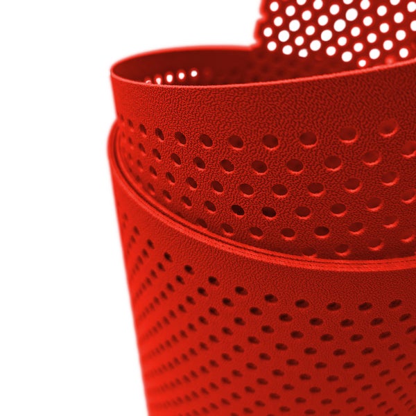 Nahaufnahme eines perforierten Kunststoffschutzes