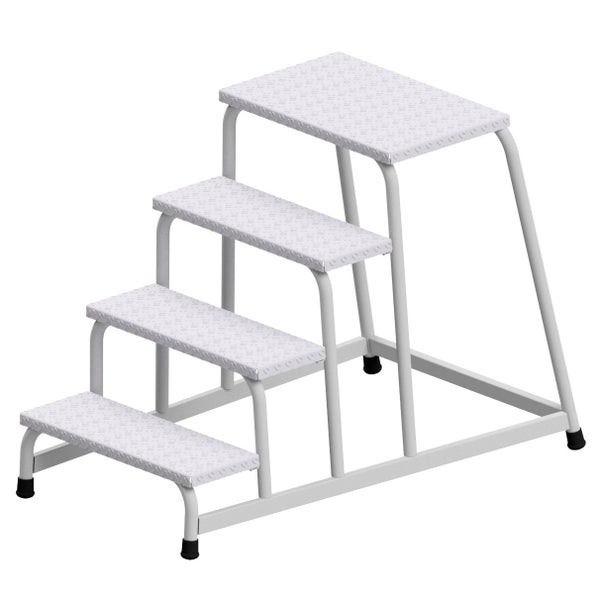 Treppenpodest mit vier Stufen aus Metall
