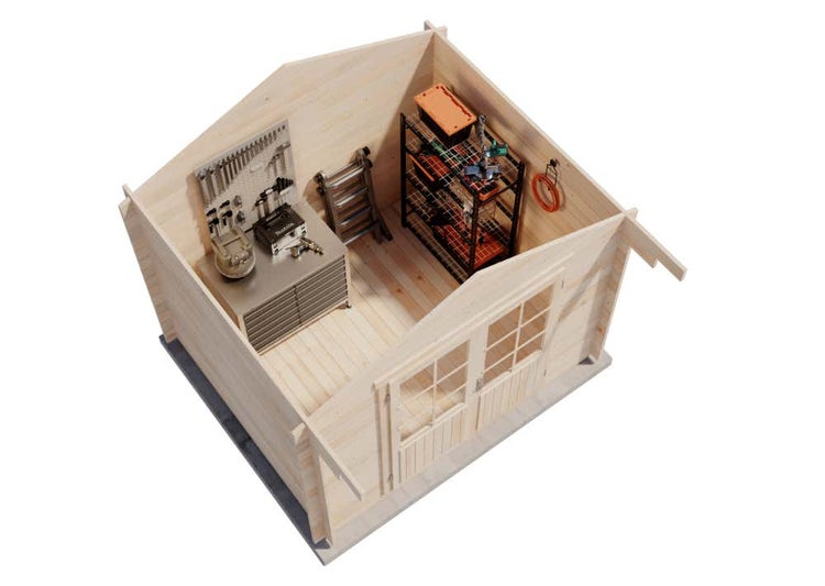 Alpholz Gartenhaus Holz und Gerätehaus Roger-34 Imprägniert aus Holz Gartenhaus mit 34 mm Wandstärke Gartenhütte Geräteschuppen Satteldach
