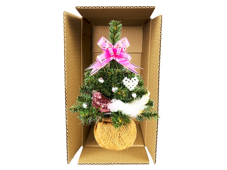 LAALU Geschmückter künstlicher Weihnachtsbaum mit 13 Ornamenten TINY 2 im Topf 25 cm