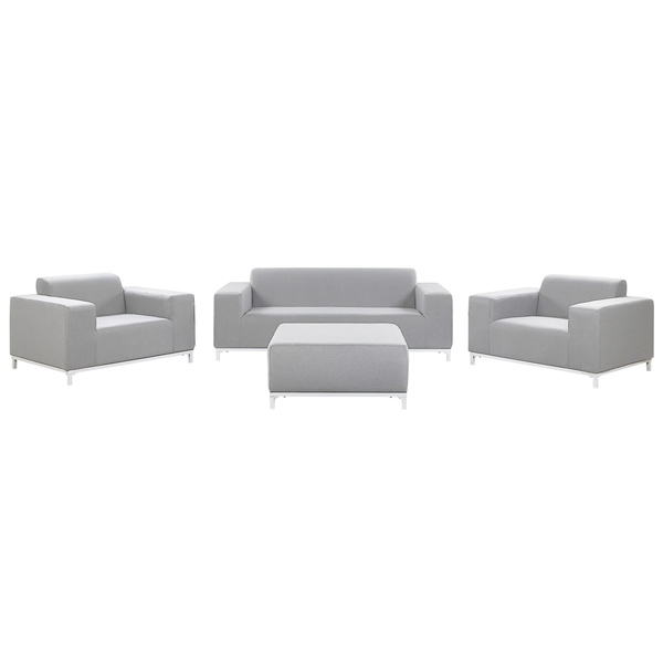 Lounge Set mit Tisch 5-Sitzer ROVIGO Hellgrau