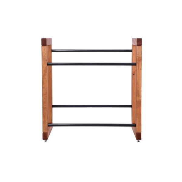 PROREGAL Getränkekistenregal HARZ HxBxT 85x82x35cm 4 Kisten auf 2 Ebenen Massives Kiefernholz Braun geölt
