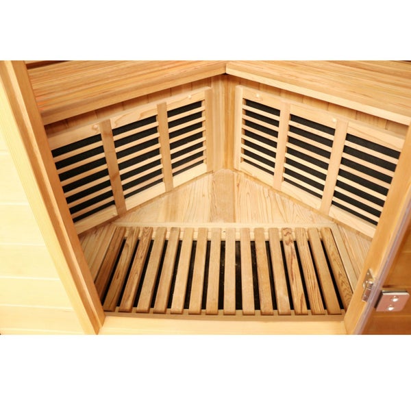 Dewello® Infrarotkabine Infrarotsauna TORONTO 152cm x 152cm inkl. 6 Vollspektrumstrahler, 3 Karbonstrahler, Farblicht