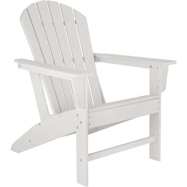 Gartenstuhl tectake Joan Belastbarkeit 120 kg, 83 x 79 x 97 cm im Adirondack-Stil weiß/weiß