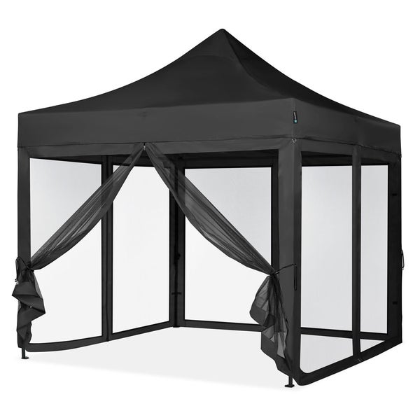 VONROC Pavillon 3x3m wasserdicht stabil - Partyzelt EasyUp System [3Min Aufbau] Popup Faltpavillon modular erweiterbar als Festival Zelt, Gartenpavillon