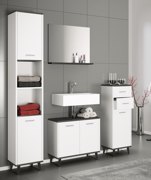 4-tlg. Komplett Badmöbel Badschrank Set Landos l