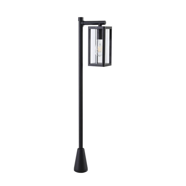 Lucande Außenleuchte Siveta (Modern) in Schwarz aus Aluminium (1 flammig, E27) - Wegeleuchte Pollerleuchte Wegelampe Sockelleuchte