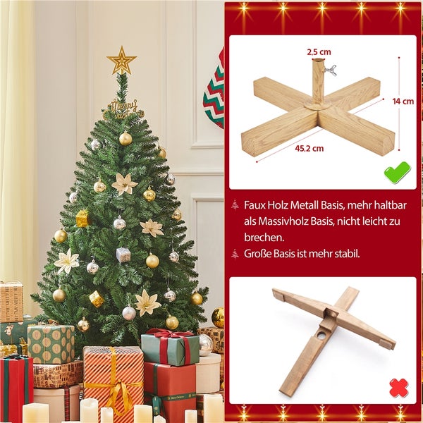 Yaheetech 152.5 cm Künstlicher Weihnachtsbaum mit Spitzen , Grün