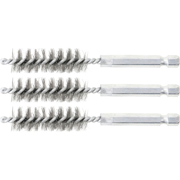 BGS Stahlbürste 14 mm Antrieb Außensechskant 6,3 mm (1/4) 3tlg. - 3078-14-S