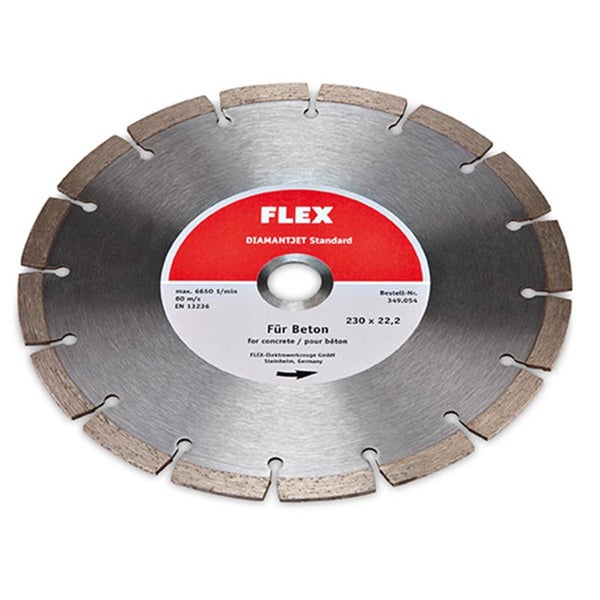 FLEX Diamanttrennscheibe Diamantjet Standard fuer Beton 230 mal 22,2 Millimeter