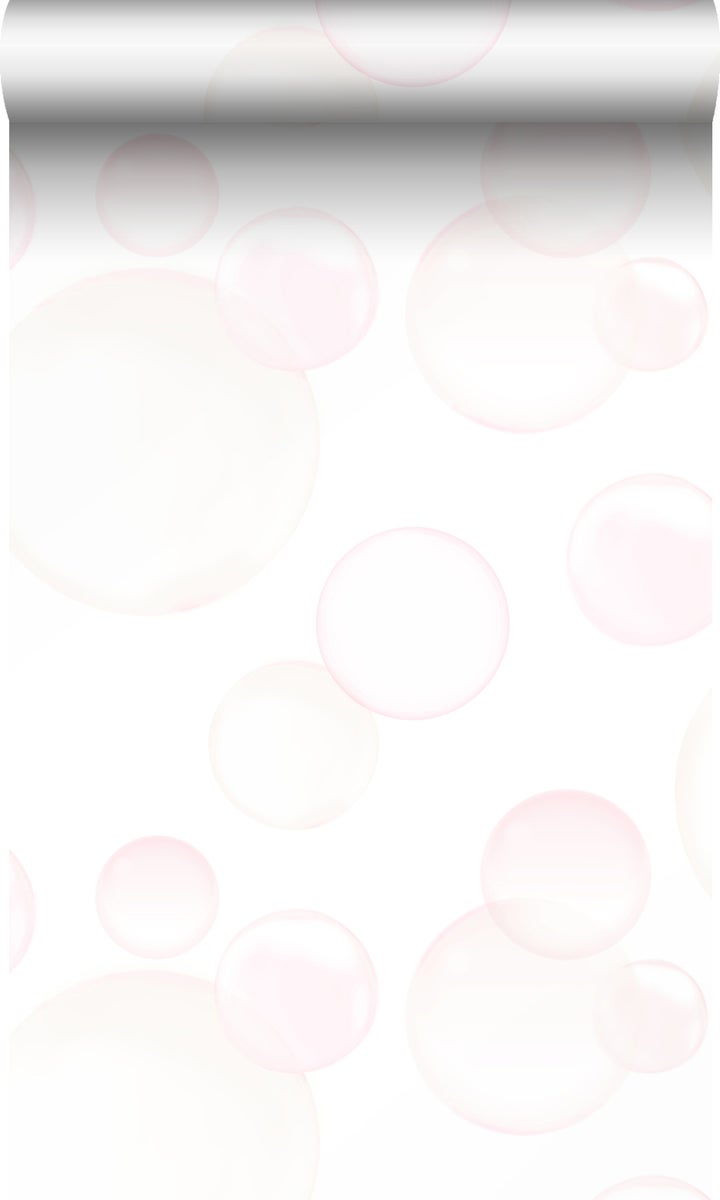 Origin Wallcoverings Tapete Luftblasen Weiß, Puderrosa und Pfirsichorange - 53 cm x 10,05 m - 337214