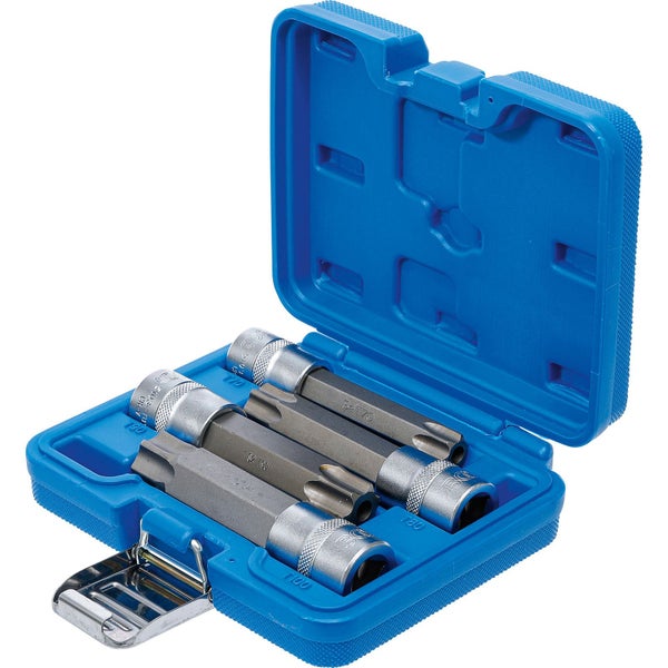 BGS Bit-Einsatz-Satz Antrieb Innenvierkant 12,5 mm (1/2) T-Profil (für Torx) mit Bohrung 4tlg. - 5103