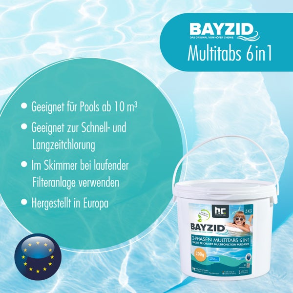 Bayzid Multitabs 6in1 im 5 kg Eimer zur Poolpflege