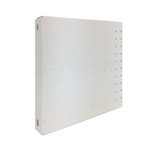 PROREGAL Doppelpack 2x Memoboard aus Stahl Gelocht HxBxT 30 x 30 x 3,5 cm Weiß Lochblech Wandtafel Trägersystem