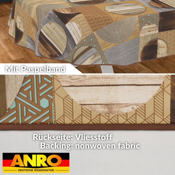 Tischdecke mit Paspelband und Vliesstoff-Rückseite