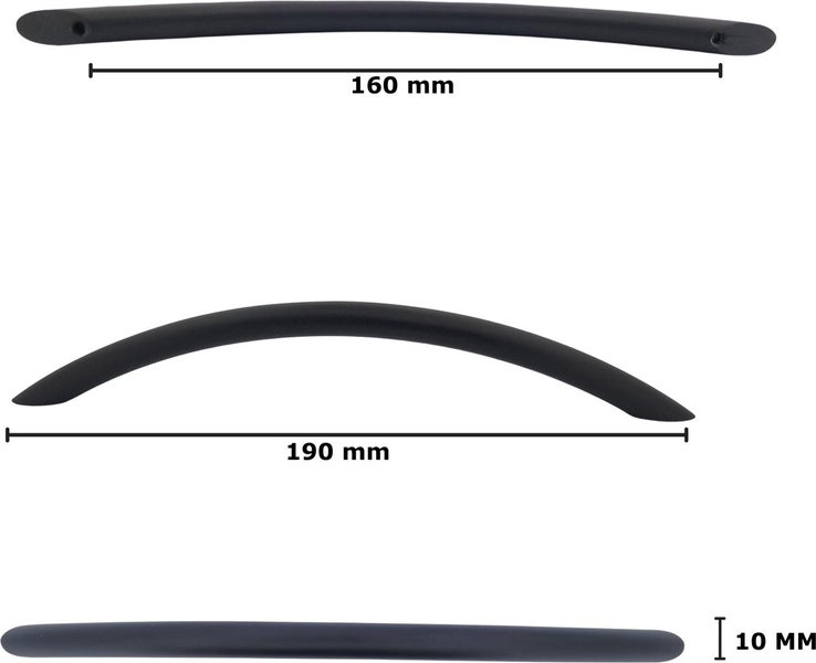 Möbelgriff Stangengriff Chicago Lochabstand 160 mm Aluminium  schwarz 10 Stück