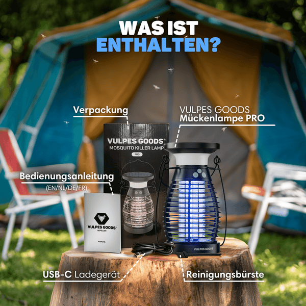 Vulpes Goods Mückenlampe - UV Elektrischer Mückenvernichter - Solar-USB-Aufladbares Anti-Mücken-Gerät