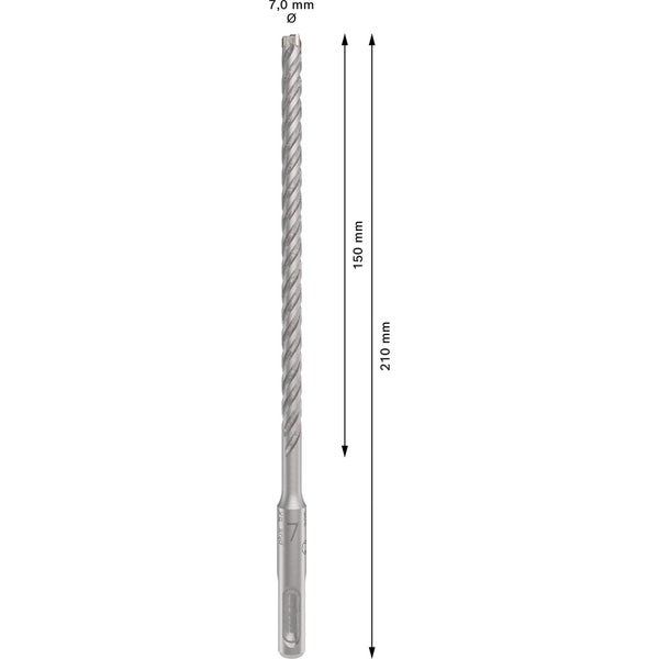 Bohrer mit 7,0 Millimeter Durchmesser und einer Länge von 210 Millimeter