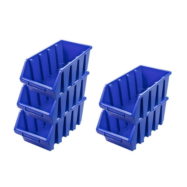 PROREGAL SuperSparSet 5x Sichtlagerbox 4 HxBxT 15,5 x 20,4 x 34 cm Polypropylen Blau