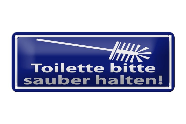 Blechschild Spruch 27x10 cm Toilette bitte sauber halten Dekoration