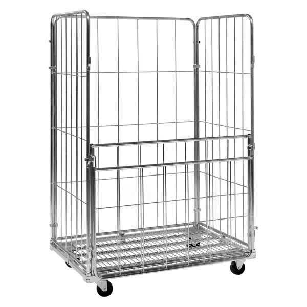 Rollcontainer aus Metallgitter mit Rädern