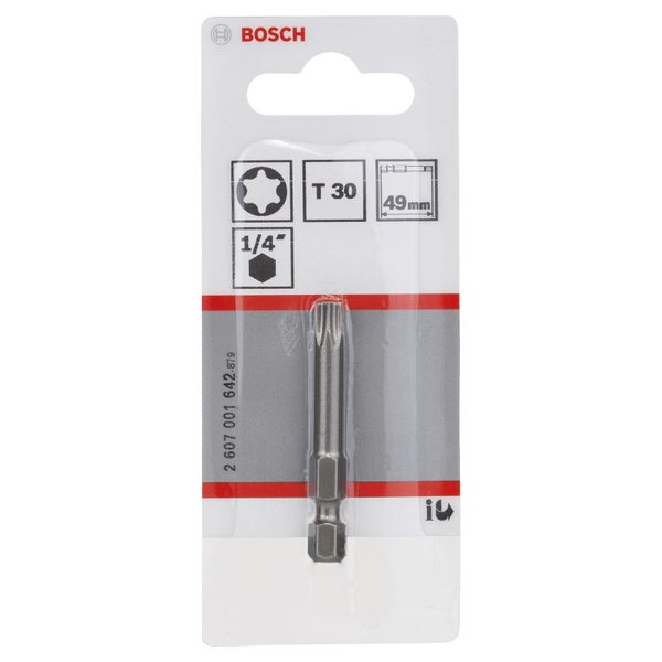 Bosch 1x Schrauberbit Extra-Hart, T30, 49 mm - 2607001642