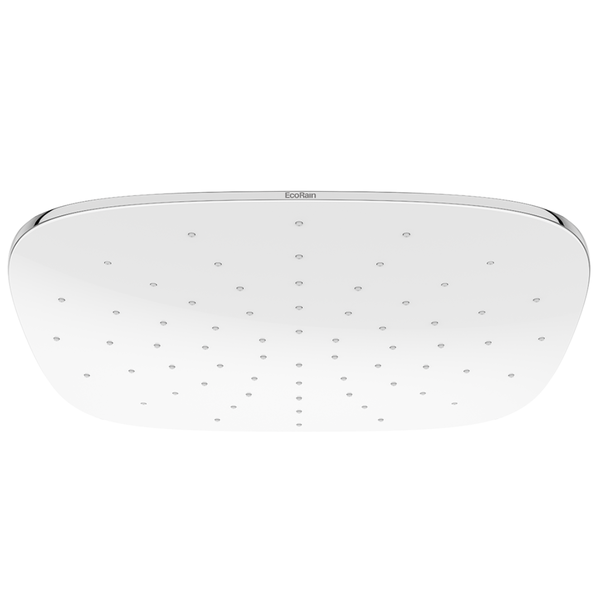 EcoRain 30% Wassersparender Regenduschkopf Kay 25 CM Rechteckig - Hoher Wasserdruck - Universeller Anschluss - Anti-Kalk Duschkopf - Chrom