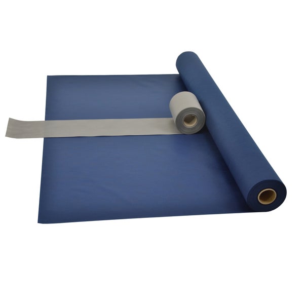 Sensalux Kombi-Set 1 Tischdeckenrolle 1m x 25m blau + Tischläufer 15cm grau