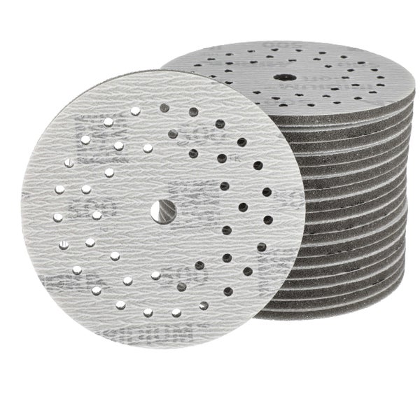 Mirka Iridium Soft Schleifscheiben Ø 125 mm / Korn P500 / Klett Multifit / 20 Stück / schaumbasiertes Schleifmittel für präzises Trockenschleifen, Klarlackschliff, Finish