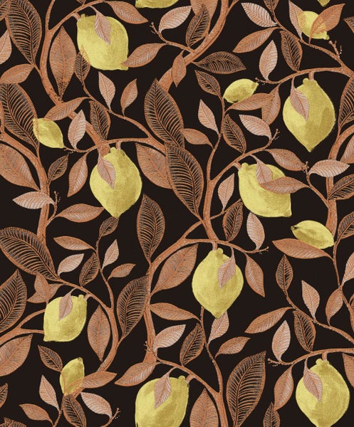 Masureel Tapete Blätter Schwarz - 53 cm x 10.05 m - 631015