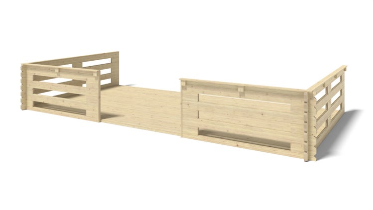 Veranda zum Gartenhaus 6x3 m - Farbe Holz