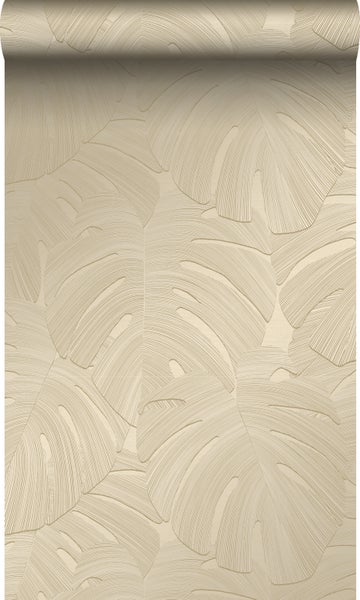 Origin Wallcoverings Tapete tropische Blätter Taupe - 53 cm x 10.05 m - 348024