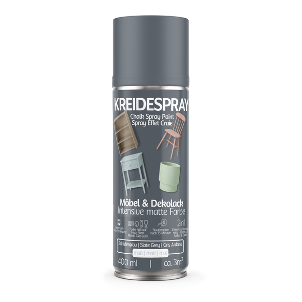 Kreidespray in Schiefergrau, 400 ml, für Möbel und Dekoration
