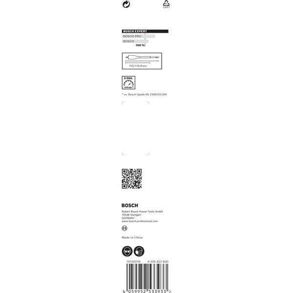 Bosch Expert SelfCut Speed Flachfräsbohrer 20 x 152 mm - 2608900319