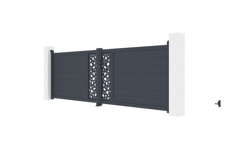 Flügeltor 4m SUNNY H.120 graues Aluminium