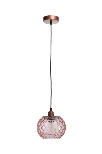 Vintage Glaskugel lampe Rosa, Hängelampe Retro Muster | Wohnzimmer Esszimmer Leuchte