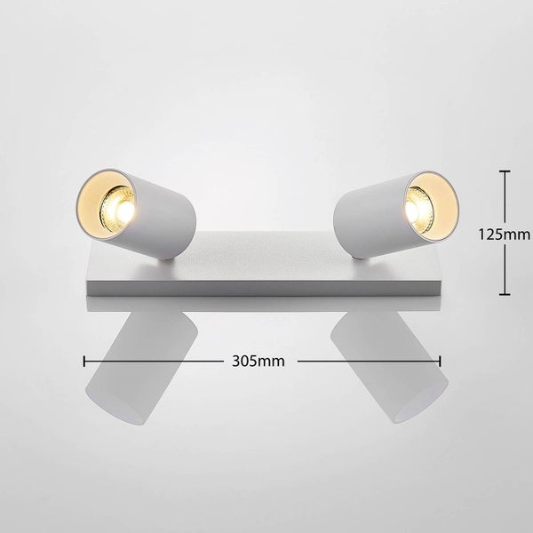 Doppelte Wandleuchte mit Maßangaben